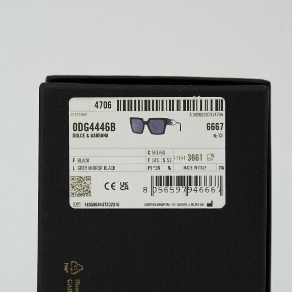 NEW D&G DG4446B 501/6G  Black Gray Mirrored Black Square Women Sunglasses - Picture 10 of 10